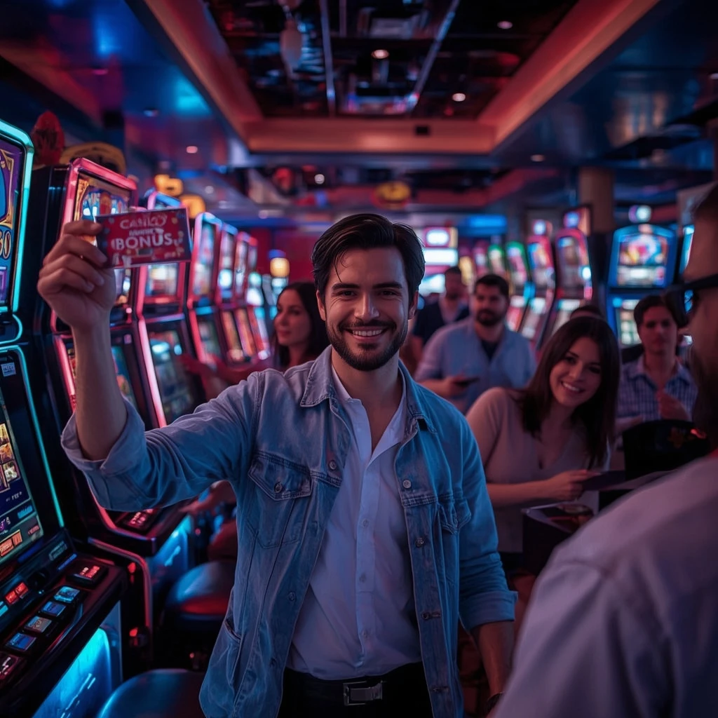 une personne tenant un bonus FAIRWAY CASINO